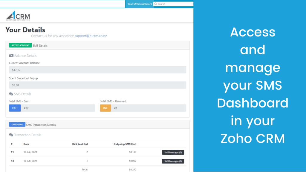 Access and manage your SMS dashboard