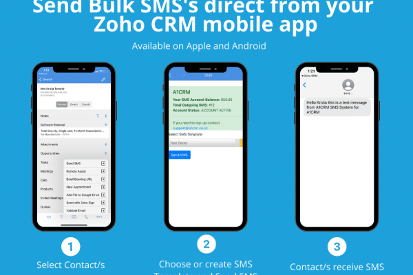 SMS Bulk using Zoho CRM Mobile